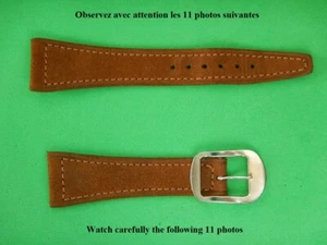 22 mm SOLIDE BRACELET CUIR VÉRITABLE NUBUCK MARRON N.O.S STOCK NEUF 70 - Imagen 1 de 11
