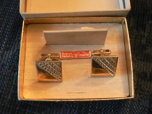 Vintage Anson Gold-Tone Cuff Links in Original Box - Picture 1 of 5