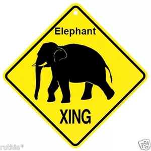 Elephant Crossing Xing Sign New 14 3/8 x 14 3/8 - Picture 1 of 1