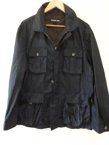 MICHAEL KORS Jacket Mens Size Large WInd breaker Rainproof Pockets Navy Black - Picture 1 of 15