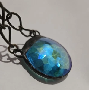 Roxhouse Handmade Artisan Galactic Waters Iridescent Prism Pendant Necklace - Picture 1 of 6