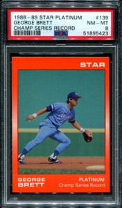 PSA 8 NM MINT 1988-89 STAR PLATINUM GEORGE BRETT #139 ROYALS RECORD 95423 B196