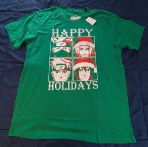 Naruto Anime Christmas Happy Holidays T Shirt Mens 2XL Ripple Junction NWT - Picture 1 of 7