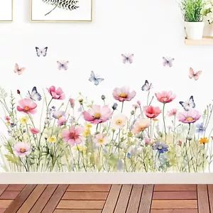 WINDVALE Flower Wall Decals & Removable Peel and Stick Wall Murals – Color - Picture 1 of 7
