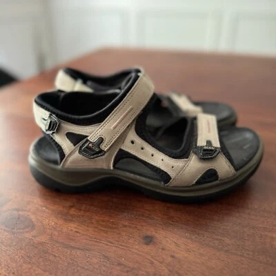 ECCO Yucatan Hiking Sandals Strap Tan Leather Outdoor Women's Size 37 Trek Walk - Image 1 of 4