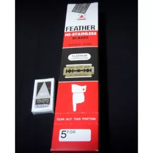 Feather Hi-Stainless Platinum Double Edge Herren Rasierklingen Rasur (rote Box) - Bild 1 von 11
