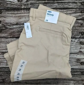 TWO PAIRS!!! Old Navy Girls Size 16 Khaki & Navy Uniform Bootcut Pants NWT - Picture 1 of 10