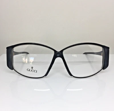 Nuevo Gafas de sol Gucci GG 2308 vintage mármol negro con dorado NOS Italia Foto 1 de 4