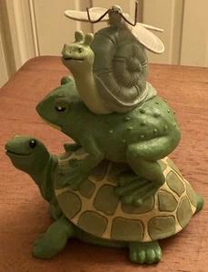 Figura de jardín vintage de tortuga, rana, caracol, mariposa - Imagen 1 de 6