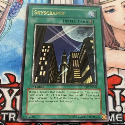 Yugioh  Skyscraper - CRV-EN048 1st Edition Ultimate Rare No Foil Misprint! - Image 1 of 4