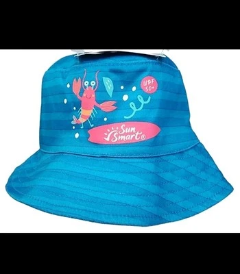 Sun Smart ребенка молодежи ведро шляпа бирюзовый синий защищает лицо и уши UPF 50 + омар - Изображение 1 из 4