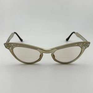 Vtg Bausch & Lomb Aluminum Cat Eye Glasses Frames 4 1/4 - 5 1/2 B&L4620 50s 60s - Picture 1 of 15