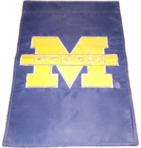 NCAA Michigan Wolverines House Blue Flag 17 1/2" In x 12 1/4" In - Picture 1 of 2