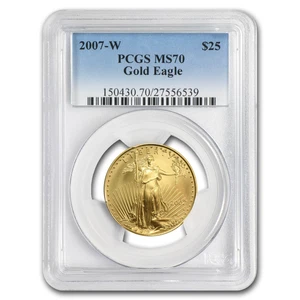 2007-W 1/2 oz Burnished American Gold Eagle MS/SP-70 PCGS - Picture 1 of 3