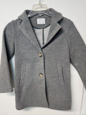 Casaco formal ZARA mistura de lã cinza com botões tamanho 10 - Imagem 1 de 4