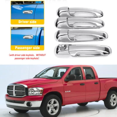 Для 2002-2008 DODGE 1500 RAM 2005-2011 4 хромированные крышки на дверные ручки - Изображение 1 из 4