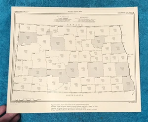 1933 SOUTH DAKOTA Retails Sales In Each County Map, Commercial Business Atlas - Bild 1 von 2