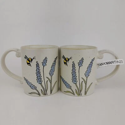 Set of 2 Spectrum Designz Lavender Flowers Garden w/ Bees Ceramic Mugs 2023 - Image 1 of 4