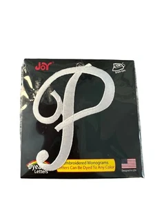 Joy Embroidered Monogram "P" Dyeable Letter Iron On NEW - Picture 1 of 3