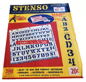 Stenso Lettering Guide 1-2 y 3-4 in Frontier Letters and Numbers Stencil - Imagen 1 de 1