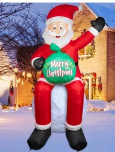 Papá Noel inflable de Navidad de 5,6 pies decoración de patio al aire libre sentado patio inflable - Imagen 1 de 13