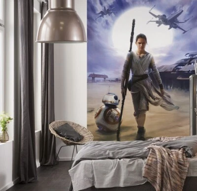 Star Wars Wall Mural Picture Poster Rey Blue Decor teen adult fan gift wallpaper - Image 1 of 4