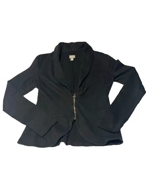 Blazer Converse One Star Para Mujer Negro Cremallera Frontal Pequeño Chaqueta Corta Abrigo Calce Ajustado Foto 1 de 4