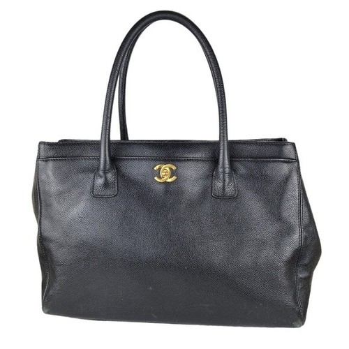Chanel Black Caviar Executive CC Borsa tote in pelle