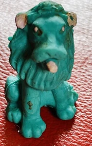 Antique Miniature Soft Rubber LION Figure Animal w Tongue Out 1.5" Green - Picture 1 of 5