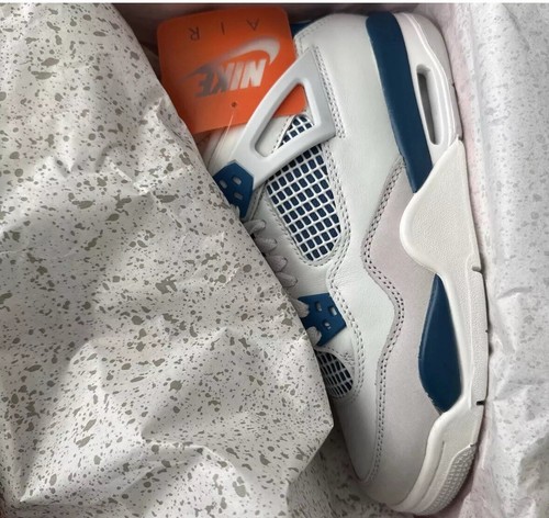Nike Air Jordan 4 Industrial Blue Military Blue GS UK 6 US7Y nuove di zecca