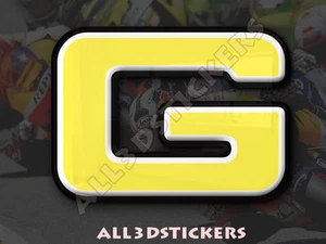 Adesivi Resinati Lettera G 3D Colore Giallo Dimensione 75mm - Picture 1 of 1
