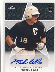 MICHAEL BELLO 2020 Leaf Perfect Game PG Black AUTO /50 AUBURN