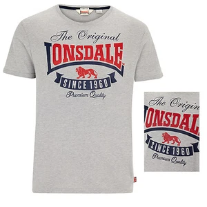 Lonsdale Since 1960 Premium Grey T-Shirt Lion Logo Regular Fit 90% Cotton Corrie - Picture 1 of 7