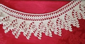 Häkelspitze Borte Kante durchgehender Kreis 7" breit x 10 Fuß elfenbein beige  - Bild 1 von 7