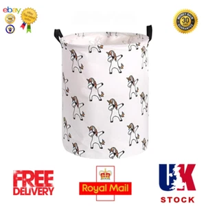 LAUNDRY BASKET KIDS UNICORN WASHING CLOTHES BIN FOLDABLE STORAGE HAMPER - Picture 1 of 7