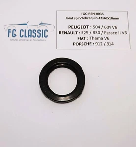 PEUGEOT 504 / 604 V6 - PORSCHE 912 / 914 - Joint Spi vilebrequin - 42x62x10mm - Foto 1 di 1