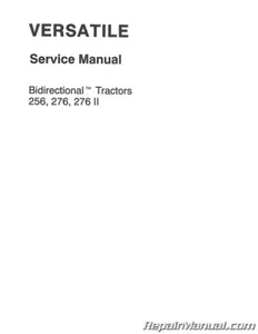 Ford New Holland Versatile 256 276 276 II Tractor Service Manual - Picture 1 of 1