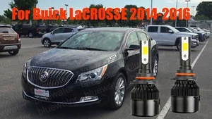 LED LaCROSSE 2014-2016 Headlight Kit 9012 HIR2 6000K White CREE Bulbs Low Beam - Picture 1 of 10