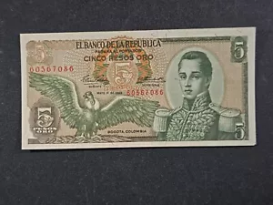Colombia 1963 5 pesos Oro - Pick# 406a - sólido AU - Imagen 1 de 2
