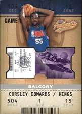 2002-03 Fleer Authentix Balcony Basketball Card #124 Corsley Edwards /250
