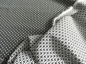 Jacquardstoff Jacquard Brokat Rechtecke schwarz-weiß, 68%BW 1,51 x 0,50Meter - Bild 1 von 17