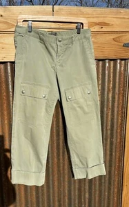 Banana Republic Women Sz 8 Stretch  Olive Cargo Pants With Fixed Cuff NWOT NICE - Picture 1 of 10