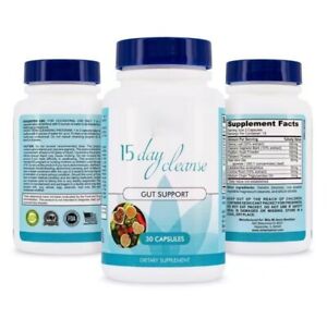 Gut and Colon Support 15 Day Cleanse Detox 30 CAPSULES Non-GMO | USA