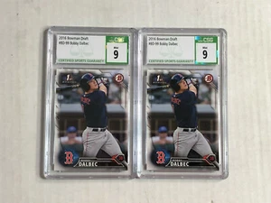 Bobby Dalbec 2 Stück 2016 Bowman 1. Bowman SP RC's! CSG MINT 9! INVESTOREN KONVOLUT! - Bild 1 von 4