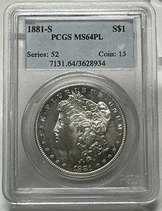 1881-S Morgan Silber Dollar PCGS MS64 PL - Bild 1 von 3