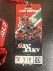 2016-17 Official New Jersey Devils Season Ticket Holder QR Stub With Lanyard - Picture 1 of 3