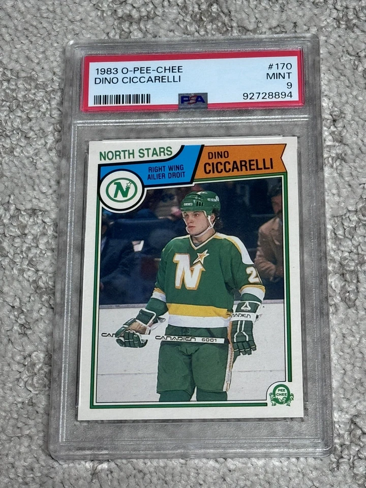 1983 O-PEE-CHEE OPC HOCKEY CARD PSA 9 HOF DINO CICCARELLI MINNESOTA NORTH STARS - Image 1 of 1