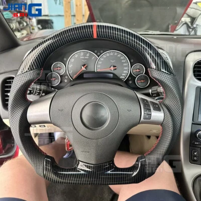 For Corvette C6 Steering Wheel Hydro Dip Carbon Fiber 2006-2011 Z06 ZR1 Red Line - Image 1 of 4