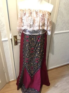 Gemischtes farbiges, afrikanisches Druck Spitzenkleid am Oberteil, - Gr. 14 - Bild 1 von 11