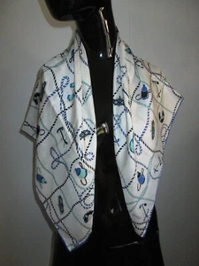 LOREDANO quadratischer Schal reine Seide maritimes Muster - Bild 1 von 6